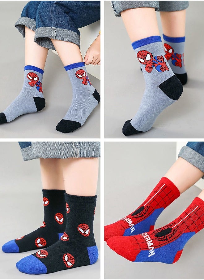 Generic Spider Man cartoon children's socks, set of 5 decorative Spider Man children's socks, children's tube socks, school socks, socks suitable for boys aged 6-8 Spider Man boys' socks  - Image 5