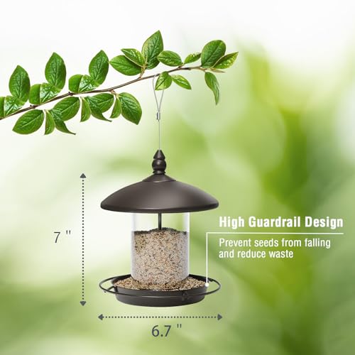 Youvip Metal Roof Bird Feeder - Chew Proof for Outdoor Hanging Wild Bird Seeds. Bronze - Image 4