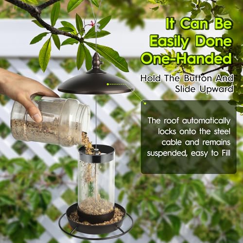 Youvip Metal Roof Bird Feeder - Chew Proof for Outdoor Hanging Wild Bird Seeds. Bronze - Image 3