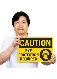 SmartSign "Caution Eye Protection Required" Sign ; 10" X 14" Plastic  - Image 3