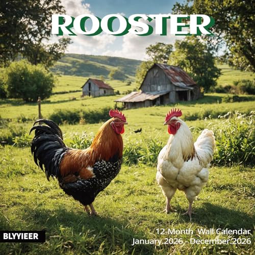 BLYYIEER 2026 Wall Calendar,Calendar 2026,Rooster Monthly Wall Calendar, 12" x 24" Open,Family Planner Calendar, Home & Office Organizer,Hangable - Image 1