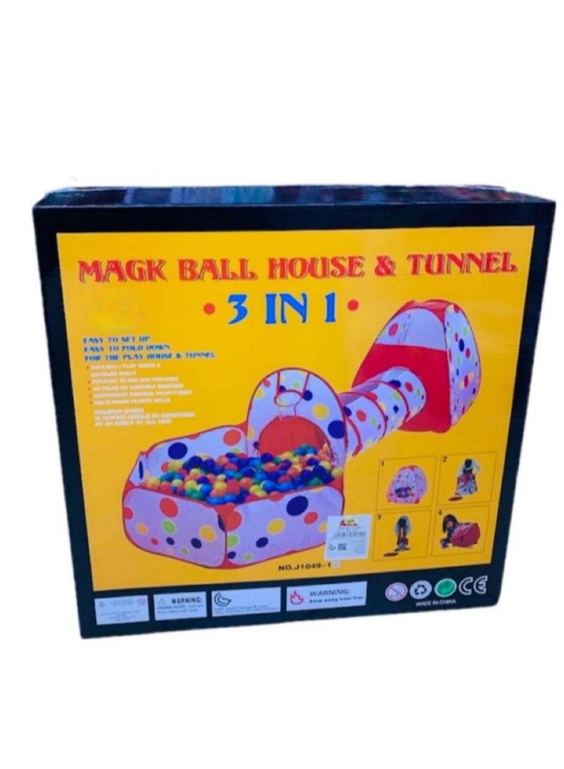 Magic ball house 3 in 1 Kids Ball Pit with Tunnel