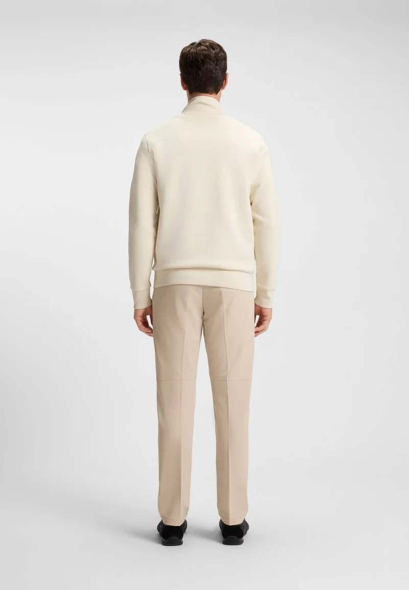 BOSS Zip-up sweatshirt in stretch cotton with logo print