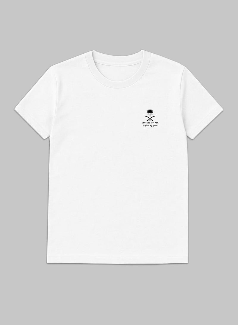 لوحة تيشيرت قطن لمناسبة اليوم الوطني السعودي أو للفخر بالانتماء للوطن في كل الأوقات للرجال والنساء - Image 1