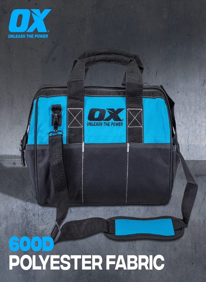 OX TOOLS Pro 15-Inch Wide Mouth Nylon Tool Storage Bag | PVC Nylon & Reinforced Stiching - Image 3