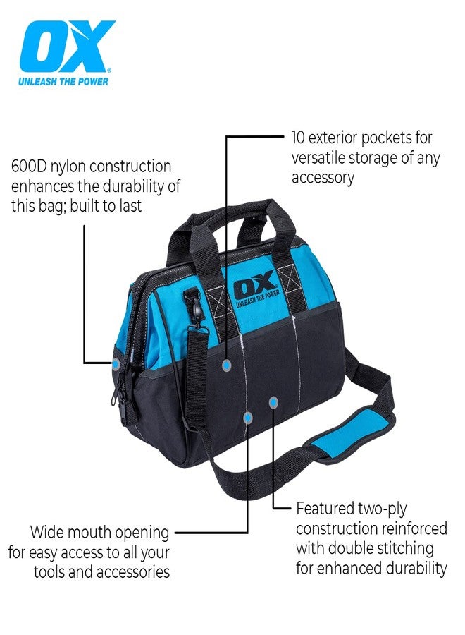 OX TOOLS Pro 15-Inch Wide Mouth Nylon Tool Storage Bag | PVC Nylon & Reinforced Stiching - Image 2