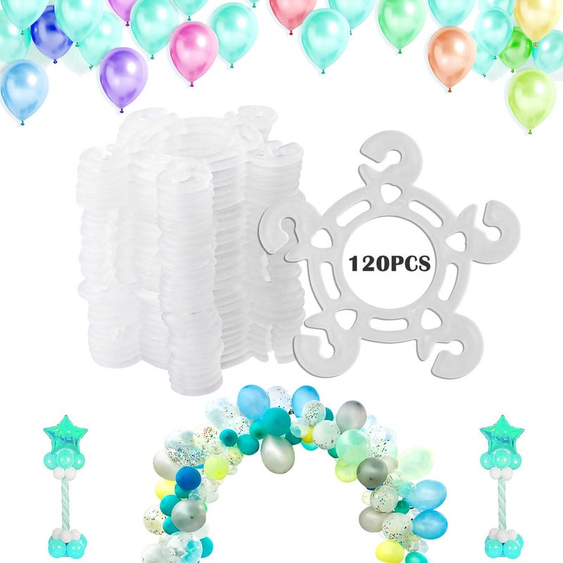 Tinabless Balloon Clips(120 pcs), Tinabless Balloon Connectors for Decor Balloons Arch, Balloons Column Stand and Flowers - Birthday, Wedding, Baby Shower Party Decorations - Image 1