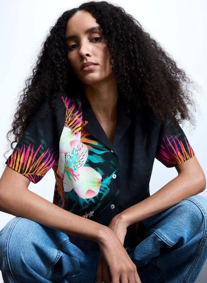Desigual Black Tropical shirt for Women | Best Price UAE