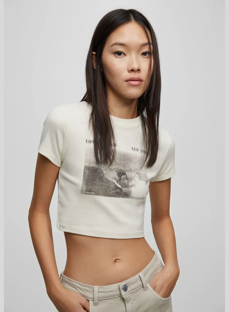 PULL&BEAR Short sleeve punk T-shirt