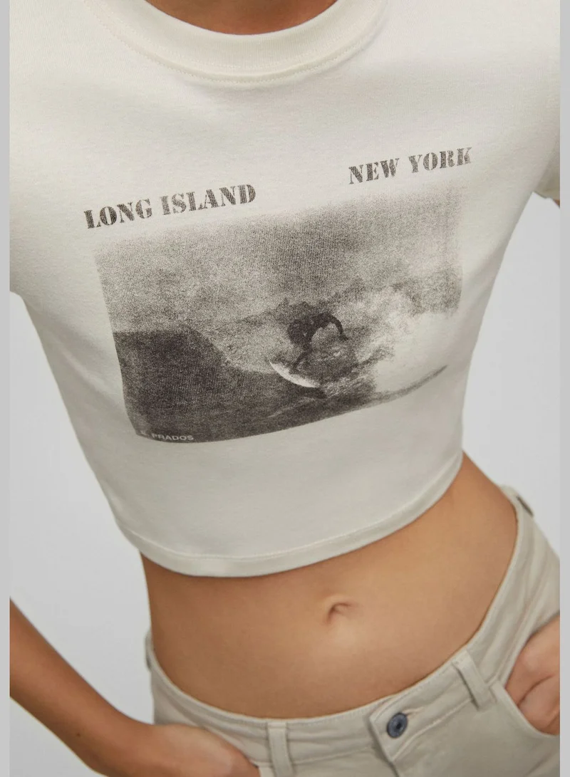 PULL&BEAR Short sleeve punk T-shirt