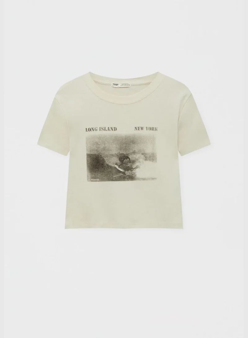 PULL&BEAR Short sleeve punk T-shirt