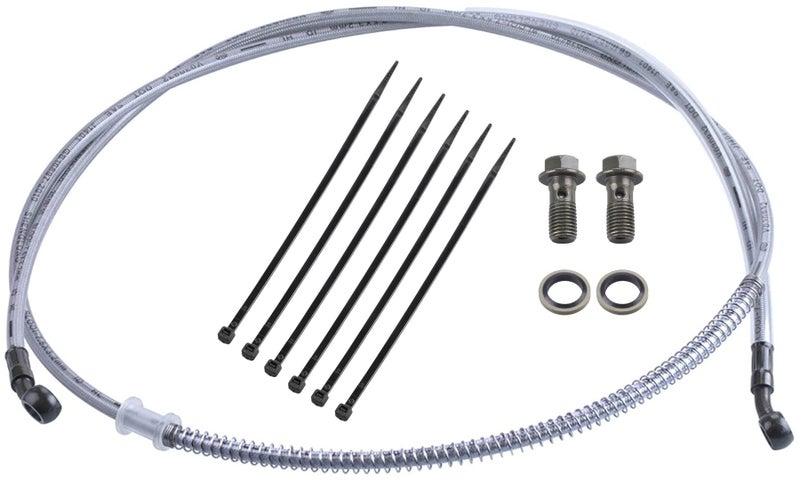 Mwmnun 70"" Braided Hydraulic Brake Hose Line Pipeline Compatible With Chinese Gy6 Scooter Atv Dirt Bike Go Kart 10Mm Banjo Ends 178Cm - Image 1