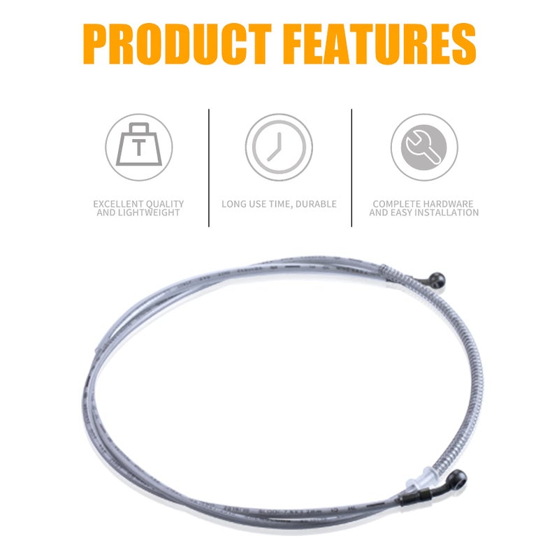 Mwmnun 70"" Braided Hydraulic Brake Hose Line Pipeline Compatible With Chinese Gy6 Scooter Atv Dirt Bike Go Kart 10Mm Banjo Ends 178Cm - Image 4