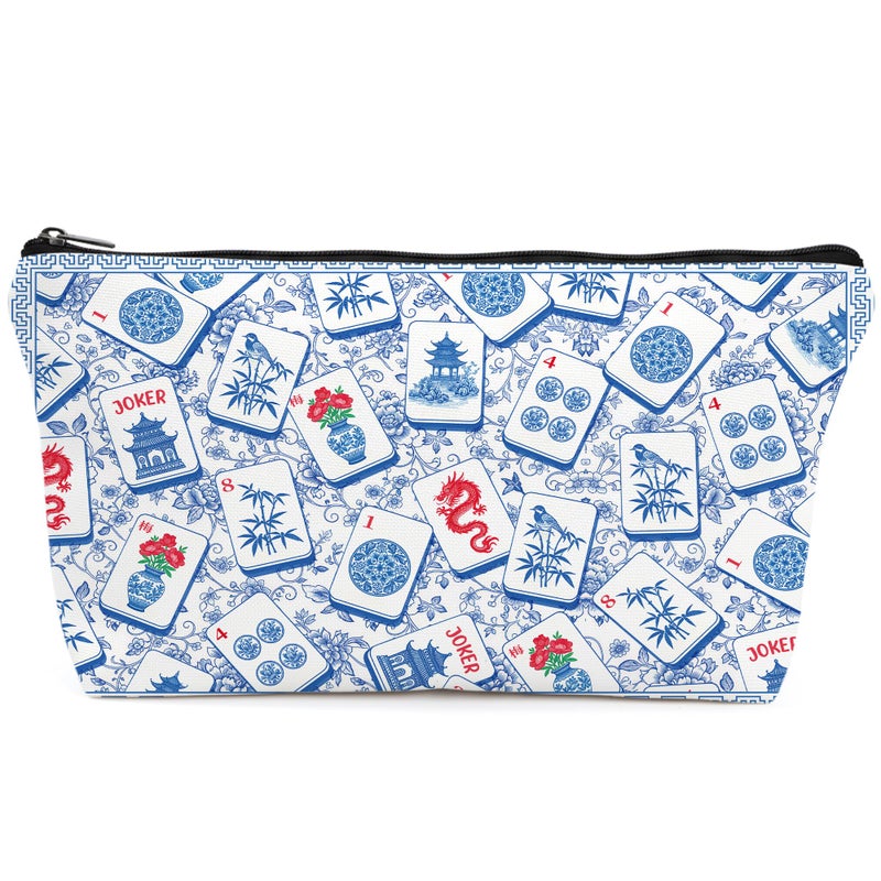 Sitsink Empty Mahjong Tile Bag with Zipper â€“ Mah Jongg Gifts for for Women, Carrying Bag for Standard 1.2 Inch American Mahjong Tiles Accessories, 13x7.8 Inch Waterproof Polyester (Case Only) - Image 1