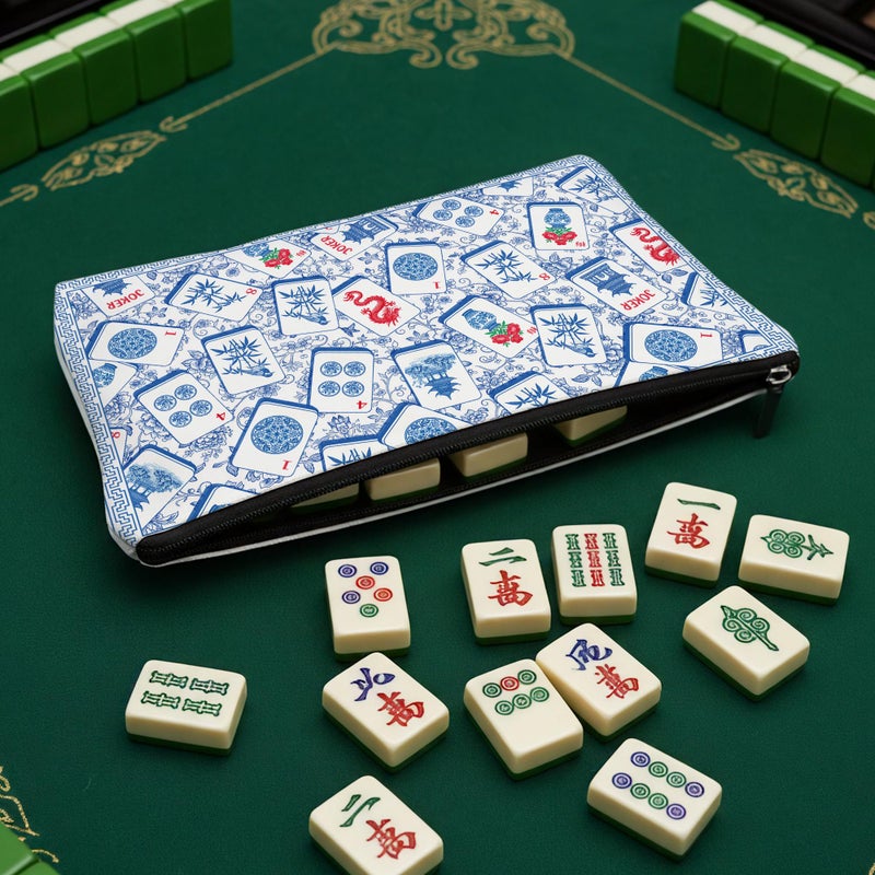 Sitsink Empty Mahjong Tile Bag with Zipper â€“ Mah Jongg Gifts for for Women, Carrying Bag for Standard 1.2 Inch American Mahjong Tiles Accessories, 13x7.8 Inch Waterproof Polyester (Case Only) - Image 4