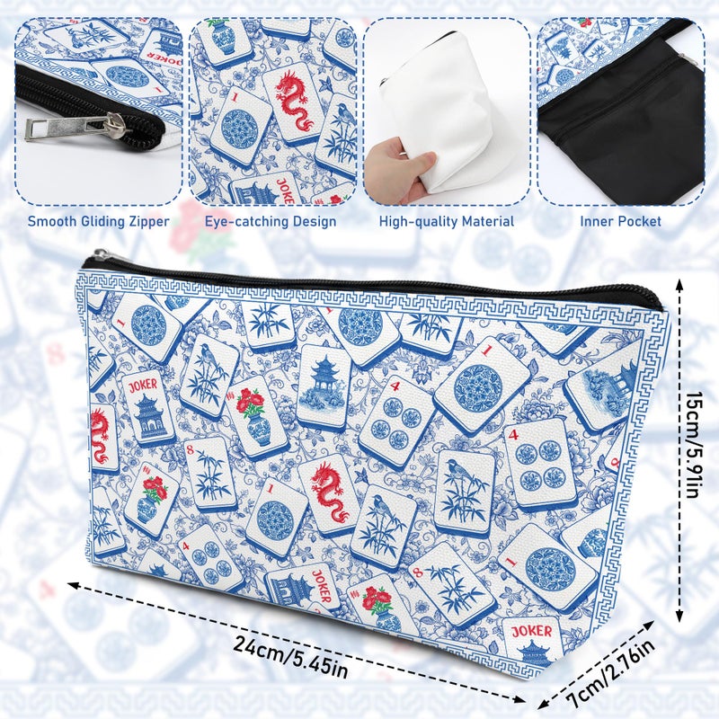 Sitsink Empty Mahjong Tile Bag with Zipper â€“ Mah Jongg Gifts for for Women, Carrying Bag for Standard 1.2 Inch American Mahjong Tiles Accessories, 13x7.8 Inch Waterproof Polyester (Case Only) - Image 2