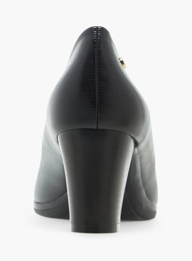 Flora Bella By Shoexpress Textured Slip-On Comfort Shoes with Block Heels