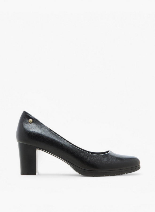 Flora Bella By Shoexpress Textured Slip-On Comfort Shoes with Block Heels  - Image 3