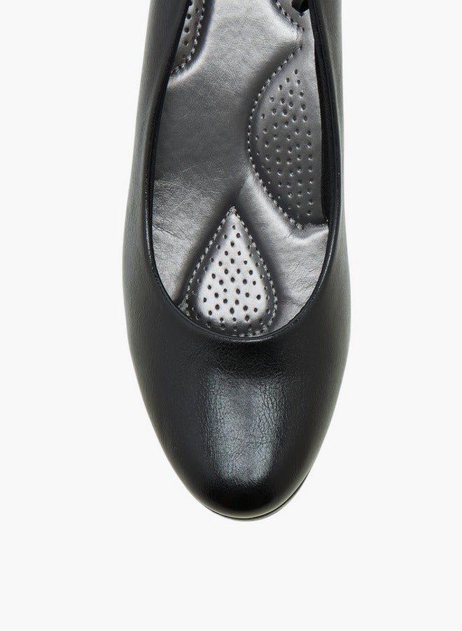 Flora Bella By Shoexpress Textured Slip-On Comfort Shoes with Block Heels  - Image 4