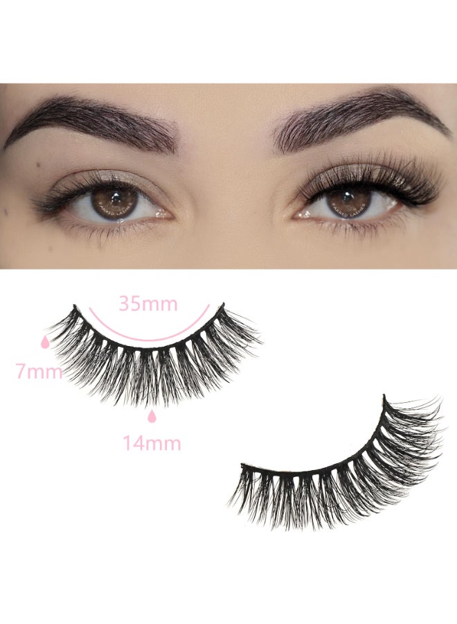 FARRED Cat Eye Lashes Natural Fake Eyelashes Short Wispy Lash Strips Volume Eyelash Cateye Medium Length False Lashes Natural Looking Full Short Strip Pestaas Set for Beginners - Image 4