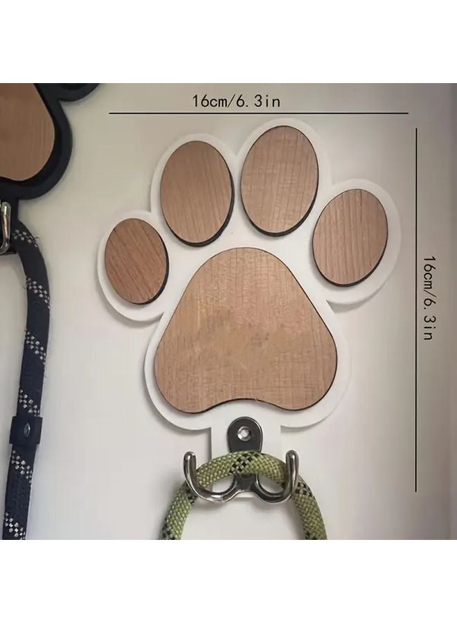 الخطاف الجداري الخشبي الأسود بصمة كف لتعليق المناشف وتخزين الملابس - Image 4