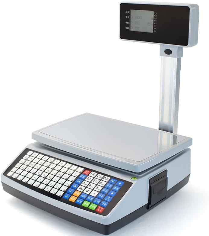 Cash Register, PS6 Cash Register Scale Dual Screen Intelligent Weighing Cash Register Electronic Scale, Settlement Printing Equipment Restaurant Cash Register