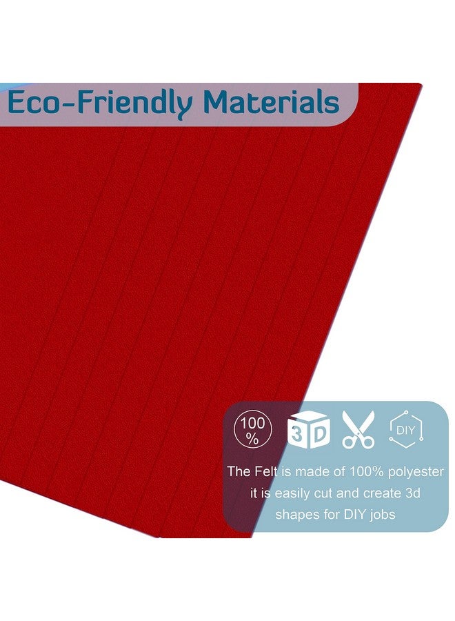 Lakeer A3 Felt Sheets 42cm X 29.7cm Set 10 Dark Red Color Felt Sheets Stiff Felt Fabric Hard Felt Squares Craft Felt 2mm Thickness for Kids School DIY Crafts Patchwork Embroidery Crafting Project - Image 3