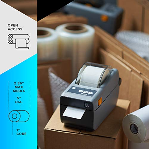 ZEBRA طابعة زيبرا ZD410 الحرارية المباشرة المكتبية أحادية اللون بعرض طباعة 2 بوصة مع اتصال USB ZD41022-D01000EZ - Image 3