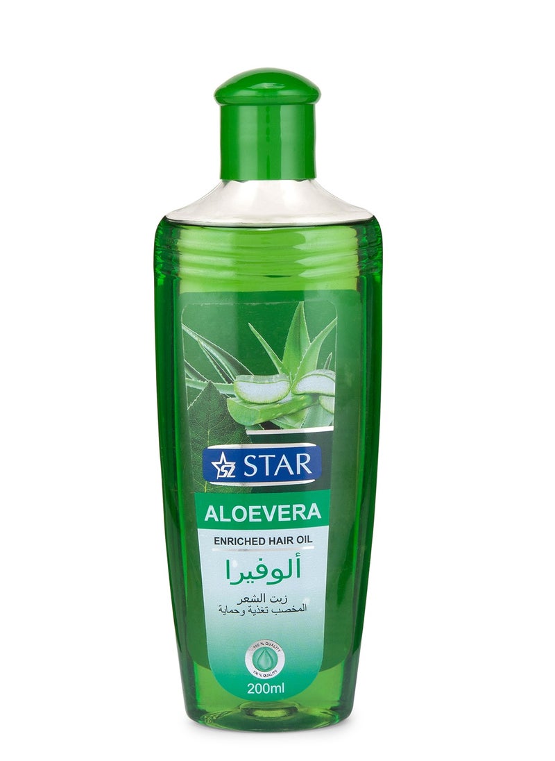 SZ Star Organic Aloe Vera Oil For Hair Growth – Daily Moisturizing Hair Oil – Nourishing & Hydrating Formula for Soft, Shiny Hair – Repairs Damage, Controls Frizz, and Boosts Hair Health – For All Hair Types (200ml)  - Image 1