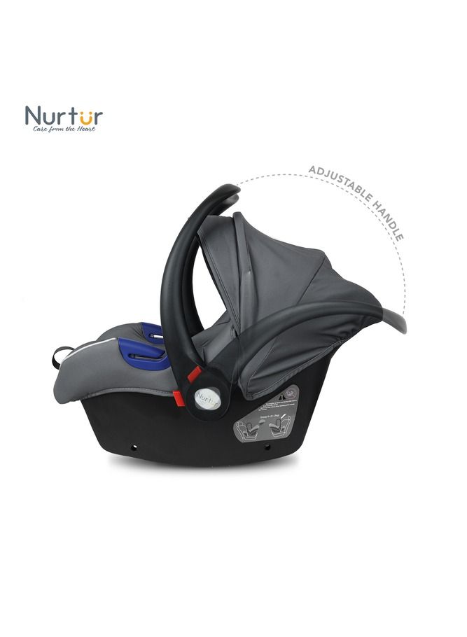 Nurtur Nemo Baby Carrier Adjustable Canopy and Handle Extra Protection 3 Point Safety Harness Suitable from 0 months to 12 months Upto 13kg Grey Official Product - Image 5
