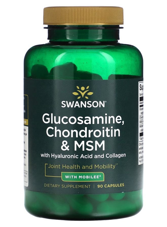 Glucosamine Chondroitin & MSM with Hyaluronic Acid and Collagen 90 Capsules
