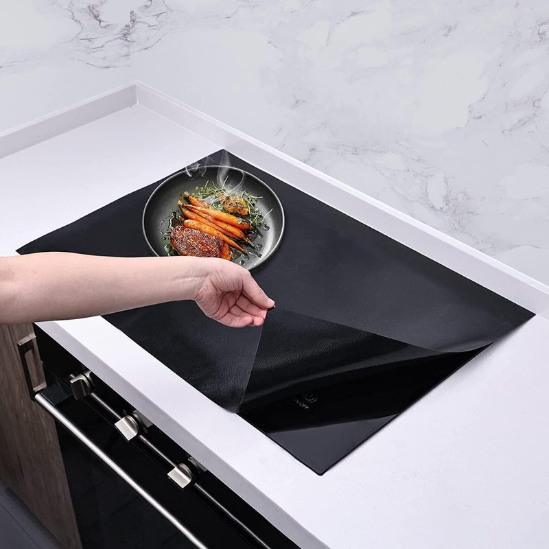 Large Magnetic Induction Protector Mat, Scratch-Resistant, Compatible with Electric and Glass Stoves, Black Color - Image 1