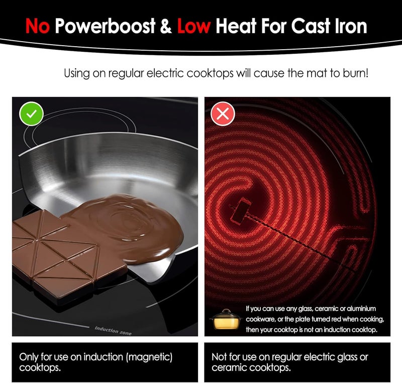 Large Magnetic Induction Protector Mat, Scratch-Resistant, Compatible with Electric and Glass Stoves, Black Color - Image 4