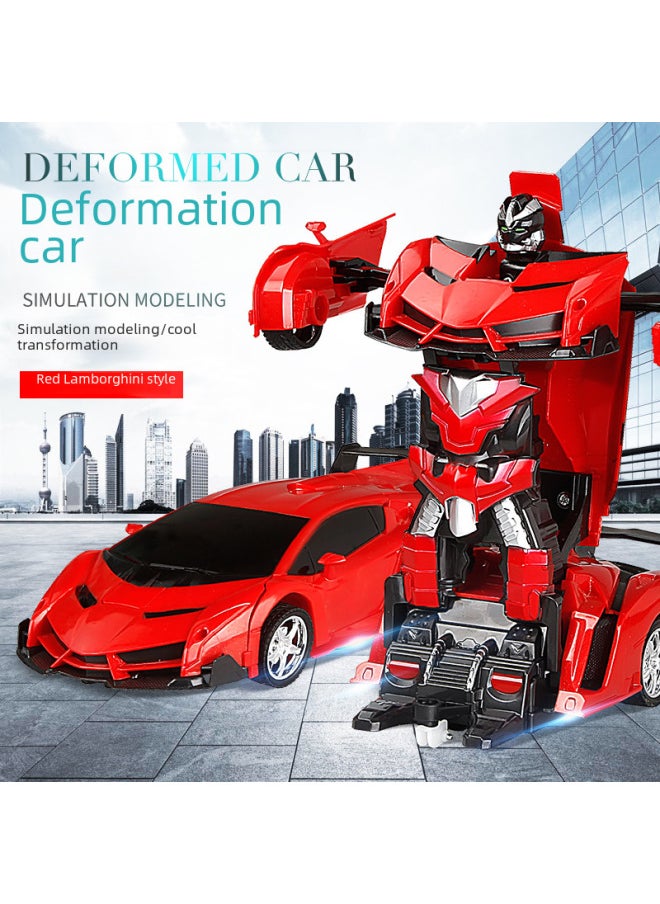 Generic - Transforming Remote Control Car King Kong Robot Rechargeable Electric Children's Toy Boy Rambo Remote Control Car Drift Racing-Color:Rambo Yellow-with 1 Group Charging-Proportion:1:8 - Image 1