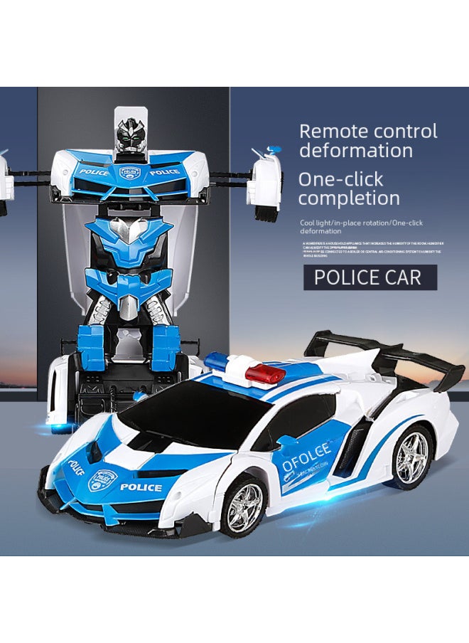 Generic - Transforming Remote Control Car King Kong Robot Rechargeable Electric Children's Toy Boy Rambo Remote Control Car Drift Racing-Color:Rambo Yellow-with 1 Group Charging-Proportion:1:8 - Image 1