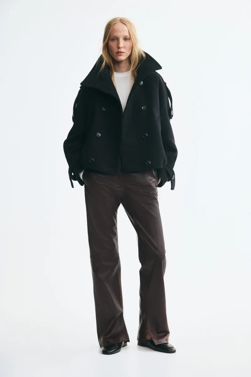 H&M  Double-breasted funnel-collar jacket for Women | Best Price UAE