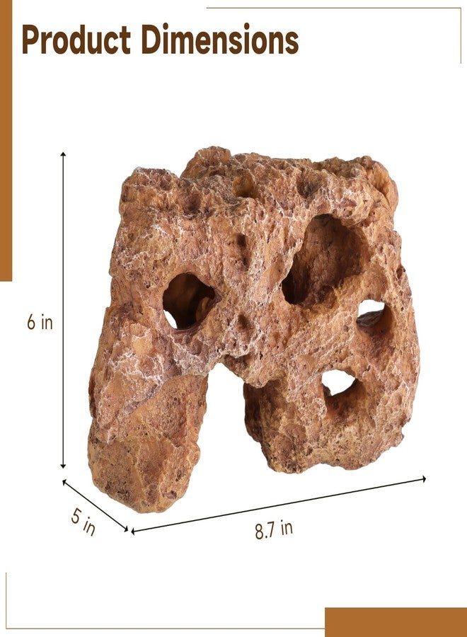 Homaisson Large Aquarium Decoration Hideout Cave, Resin Rock Mountain Fish Tank Ornament with Multiple Holes, Artificial Coral Style Aquarium Cave for Fish Shrimp and Aquatic Pets - Image 4