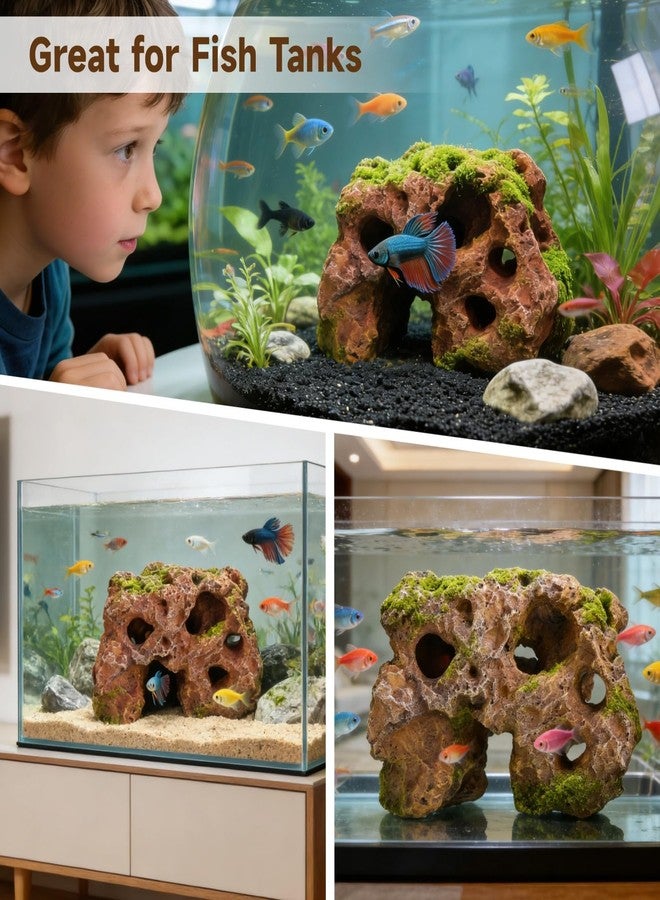 Homaisson Large Aquarium Decoration Hideout Cave, Resin Rock Mountain Fish Tank Ornament with Multiple Holes, Artificial Coral Style Aquarium Cave for Fish Shrimp and Aquatic Pets - Image 5