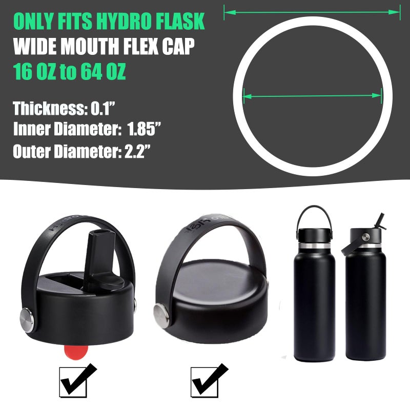 Greant 6 PCS Rubber Seal Fits Hydro Flask Wide Mouth Flex Caps, O Ring for Hydroflask Wide Flex Straw Cap, 2.2 inches Water Bottle Gasket Replacement - Image 3
