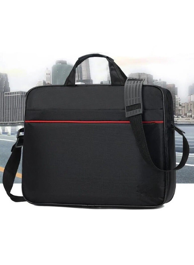 حقيبة كمبيوتر محمول بأقسام متعددة مقاس 15.6 بوصة حقيبة سفر مع منظم وحقيبة كتف هجينة كبيرة قابلة للتوسيع مقاومة للماء والغبار حقيبة ماسنجر للأعمال باللون الأسود - Image 1