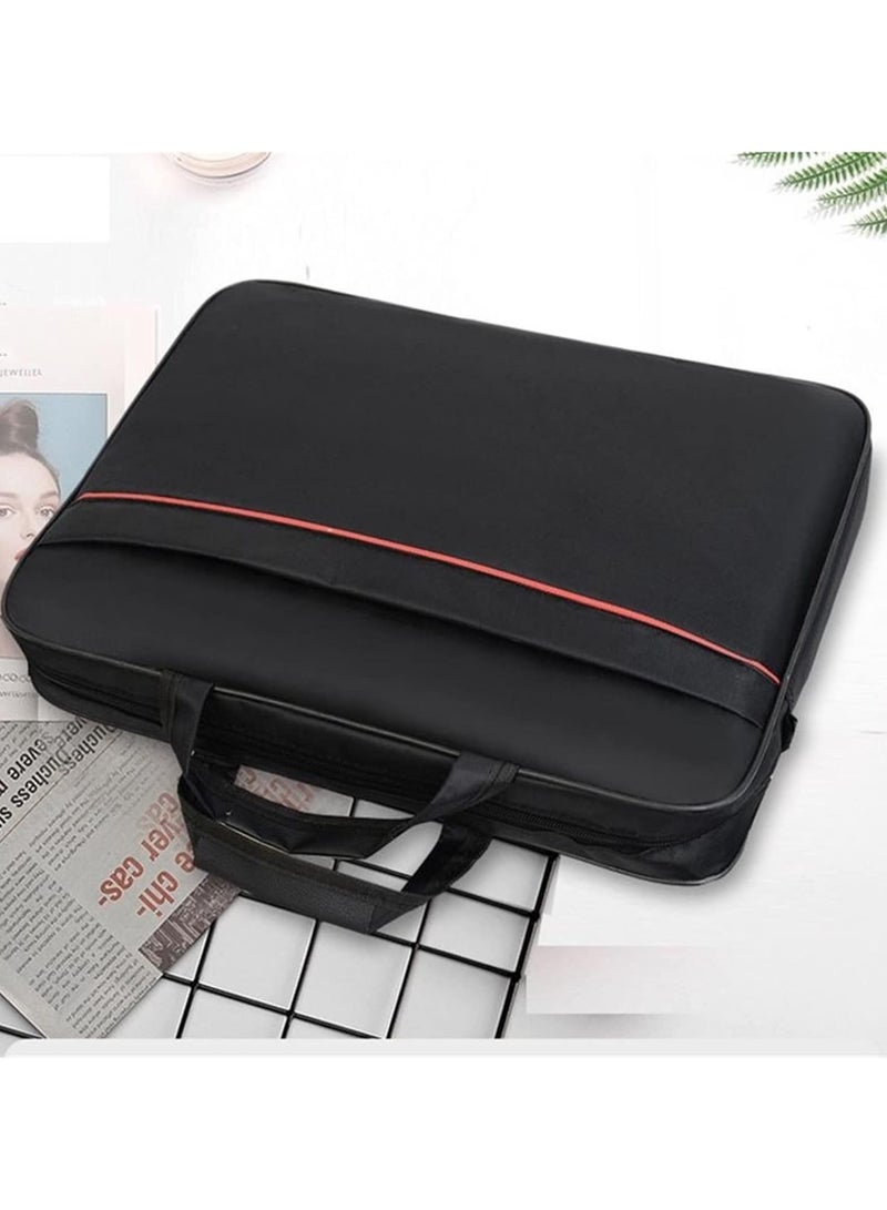 حقيبة كمبيوتر محمول بأقسام متعددة مقاس 15.6 بوصة حقيبة سفر مع منظم وحقيبة كتف هجينة كبيرة قابلة للتوسيع مقاومة للماء والغبار حقيبة ماسنجر للأعمال باللون الأسود - Image 2