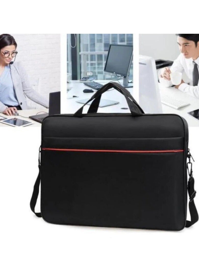 حقيبة كمبيوتر محمول بأقسام متعددة مقاس 15.6 بوصة حقيبة سفر مع منظم وحقيبة كتف هجينة كبيرة قابلة للتوسيع مقاومة للماء والغبار حقيبة ماسنجر للأعمال باللون الأسود - Image 5