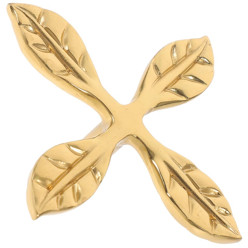 Brass Leaf Shaped Cabinet Pull Handle Drawer Knob for Kitchen Dressers Wardrobes - Image 2