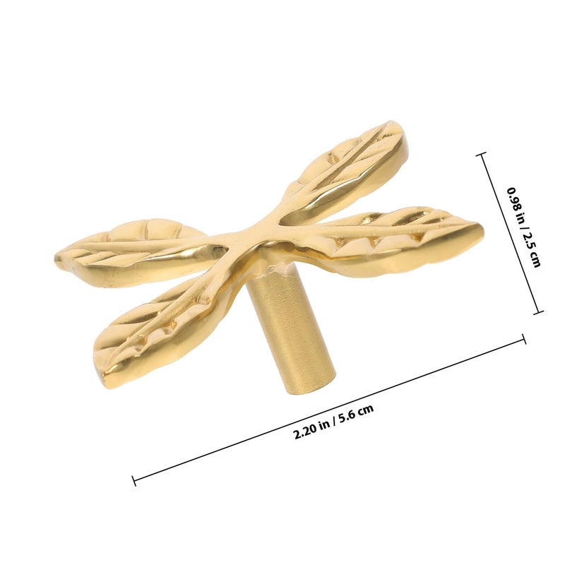 Brass Leaf Shaped Cabinet Pull Handle Drawer Knob for Kitchen Dressers Wardrobes - Image 3