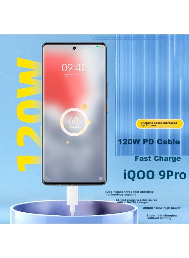 trendsetter Suitable For Iqoo Data Cable, 120w Charging Cable, 6a Fast Charging, For Aike 13/12pro/10/9/8/neo10/9spro+/8/7/pro/z8 Phones, Pd Flash Charging Cable - Image 2