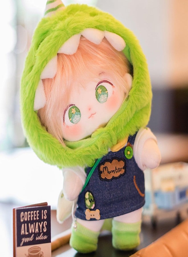 CALEMBOU 20cm Plush Doll, Cute Soft Stuffed Dress up Doll with Skeleton, Kawaii Plush Toys for Birthday with Clothes (Taoyaoyao + Dinosaur Exodus Set) - Image 2