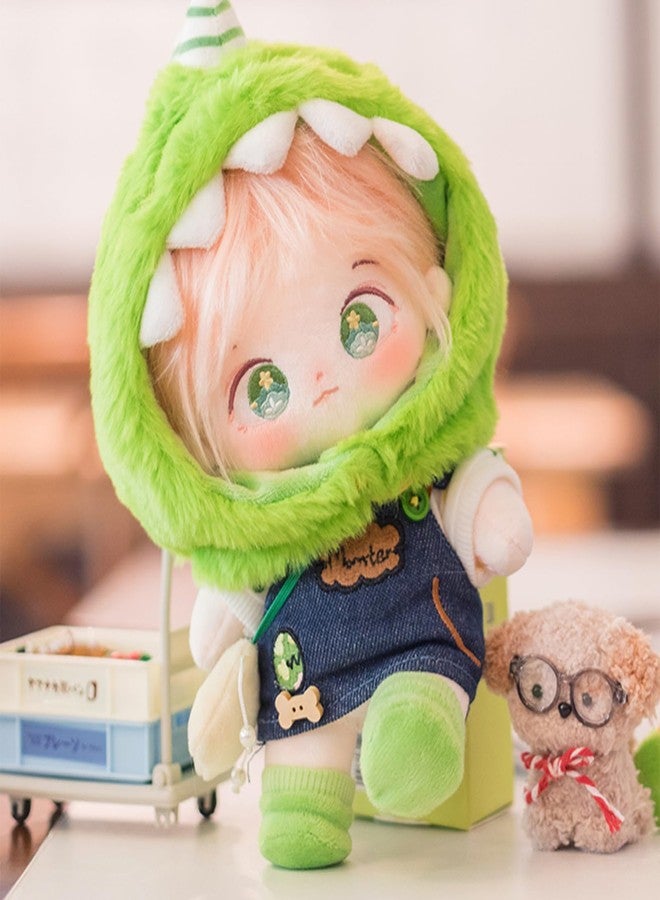 CALEMBOU 20cm Plush Doll, Cute Soft Stuffed Dress up Doll with Skeleton, Kawaii Plush Toys for Birthday with Clothes (Taoyaoyao + Dinosaur Exodus Set) - Image 4