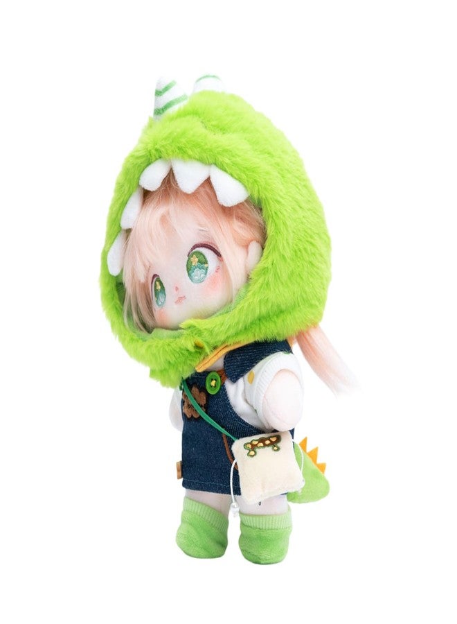 CALEMBOU 20cm Plush Doll, Cute Soft Stuffed Dress up Doll with Skeleton, Kawaii Plush Toys for Birthday with Clothes (Taoyaoyao + Dinosaur Exodus Set) - Image 1