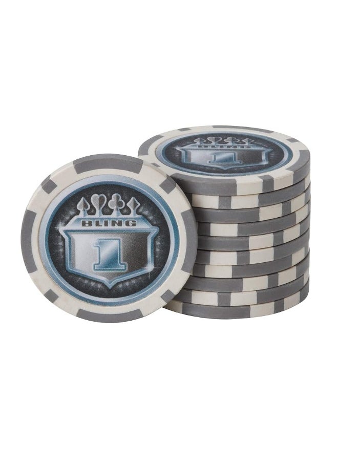 Fat Cat by GLD Products - Fat Cat Bling 13.5 Gram Texas Hold 'em Clay Poker Chip Set with Aluminum Case, 500 Striped Dice Chips - Image 1