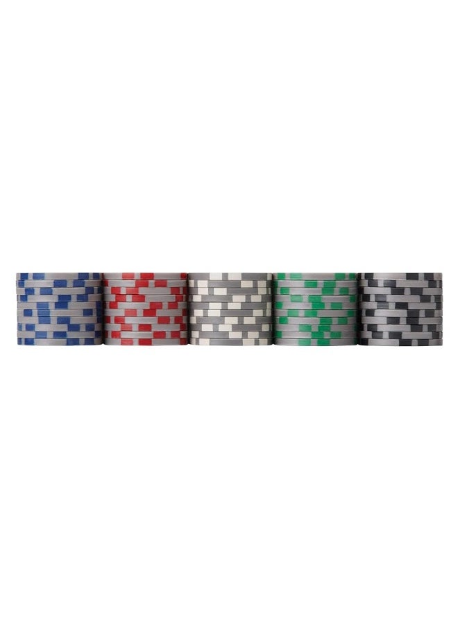 Fat Cat by GLD Products - Fat Cat Bling 13.5 Gram Texas Hold 'em Clay Poker Chip Set with Aluminum Case, 500 Striped Dice Chips - Image 1